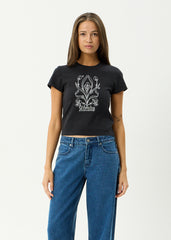 AFENDS Womens Good Nature - Baby Tee - Stone Black