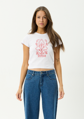 AFENDS Womens Good Nature - Baby Tee - White