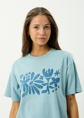 AFENDS Womens Garden Variety - Oversized Tee - Overcast