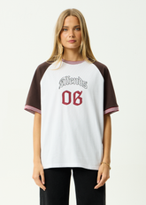 AFENDS Womens Dexter - Oversized Tee - Coffee / White