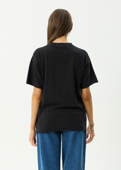 AFENDS Womens Single N Thorny - Oversized Tee - Stone Black
