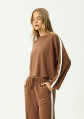 AFENDS Womens Marla - Long Sleeve Tee - Cinnamon