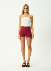 AFENDS Womens Sunny - Knit Short - Burgundy