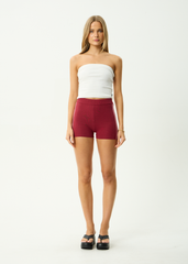 AFENDS Womens Sunny - Knit Short - Burgundy
