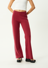 AFENDS Womens Sunny - Knit Pant - Burgundy
