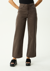 AFENDS Womens Bella - Denim Wide Leg Jean - Washed Coffee