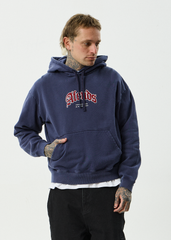 AFENDS Mens Home - Pull On Hood - Washed Deep Sea