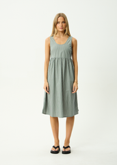 AFENDS Womens Pinned - Midi Dress - Sycamore Stripe