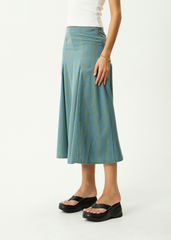 AFENDS Womens Voyager - Midi Skirt - Deep Olive Voyager