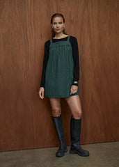 AFENDS Womens Inka - Seersucker Mini Dress - Reverb Pine Check