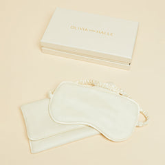 Audrey Aspen Ivory Eye Mask in Cashmere