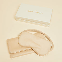 Audrey Muscat Beige Eye Mask in Cashmere