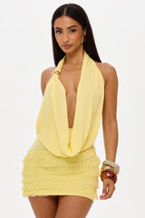 Azul Knit Mini Dress in Yellow