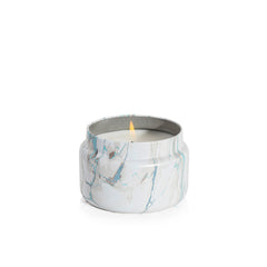 Blue Jean Modern Marble Printed Travel Tin Candle