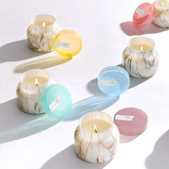 Pineapple Flower Modern Marble Petite Candle