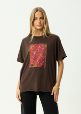 AFENDS Womens Dark Heaven - Oversized Tee - Coffee