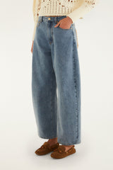 Blue Denim Richelieu Wide-Leg Pants