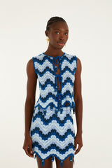 Blue Waves Crochet Top