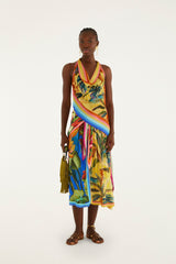 Multicolor Rainbow Summer Scarf Blouse