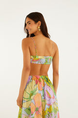 Multicolor Spring Affair Beaded Crop Top