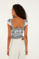 Off-White Flowers Arch Smocked Blouse