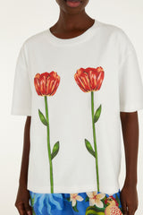 White Tropical Rose T-Shirt