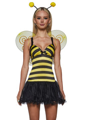 Y2K Bumble Bee Mini Dress Costume