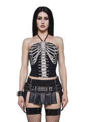 Skeleton Spine Halter Top