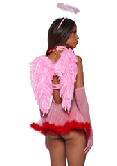 Pink Cupid Costume with Wings and Halo