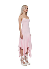 Aurora Asymmetrical Tank Midi Dress - Pink