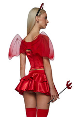 Red Devil Corset Costume with Wings