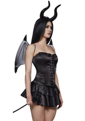 Black Devil Corset Costume with Wings