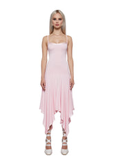 Aurora Asymmetrical Tank Midi Dress - Pink