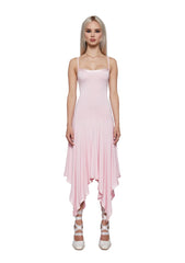 Aurora Asymmetrical Tank Midi Dress - Pink