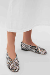 Black And White Woven Ballerina