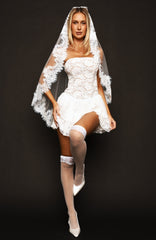 Miss Forever Strapless Mini Dress White