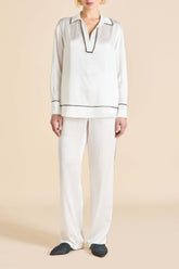 Anita Ivory Pajamas in Silk Satin