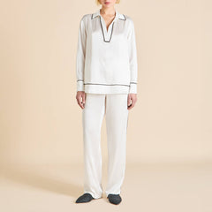 Anita Ivory Pajamas in Silk Satin