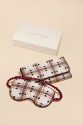 Audrey Cipriani Ivory Geometric Eye Mask in Silk Twill