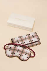 Audrey Cipriani Ivory Geometric Eye Mask in Silk Twill