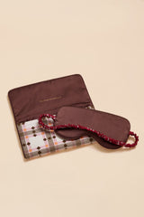 Audrey Cipriani Ivory Geometric Eye Mask in Silk Twill