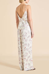 Bliss Rosalia Ivory Floral Camisole Set in Silk Satin
