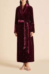 Capability Ritzy Red Crystal Robe in Silk Velvet