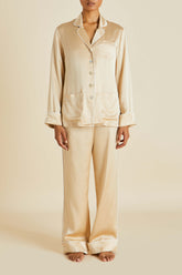 Coco Caramel Pajamas in Silk Satin