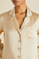 Coco Caramel Pajamas in Silk Satin