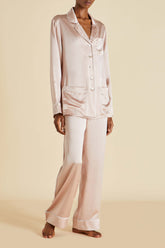 Coco Oyster Ivory Pajamas in Silk Satin