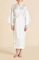 Gloria Ivory Robe in Silk Satin