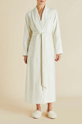 Logan Aspen Ivory Robe in Cashmere
