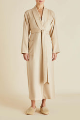 Logan Muscat Beige Robe in Cashmere