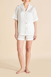 Marlene Ivory Pajamas in Silk Satin